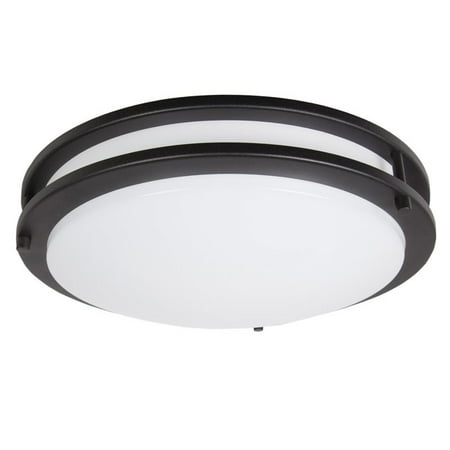 14 Inch White Ceiling Light - Maxxima 14 in. Black LED Ceiling Mount Fixture - Warm White, 1650 Lumens