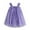 Purple, variant on Girls Summer Party Dress with Star and Moon Sparkle Design, Tutu Style Tiered Layered Tulle Dress with Puff Sleeves, Sequin Accents for Toddler Kids Birthday, Holiday, or Photo Shoot Celebration
