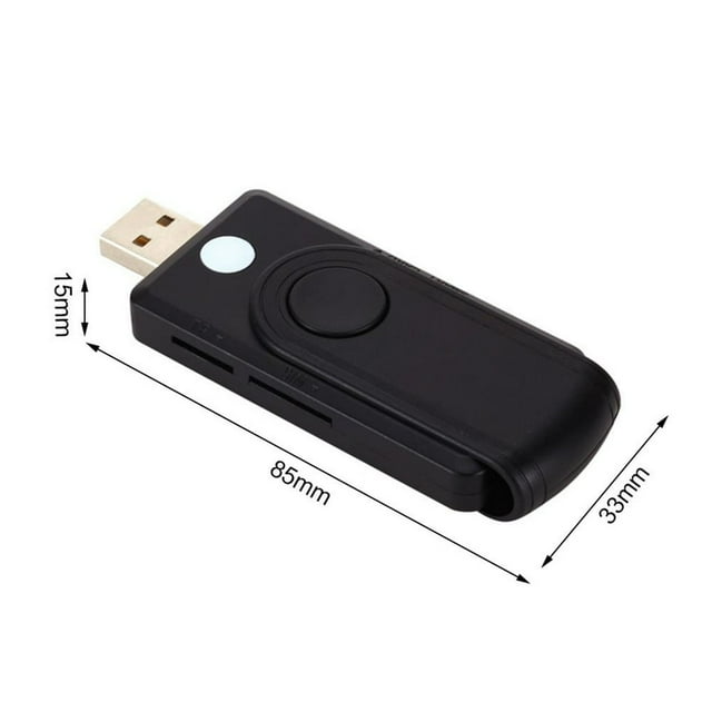 Smart Card Reader USB 2.0 Micro SD/TF Memory Plug and Play CAC Card Reader for OS Windows 10 8 7 Vista