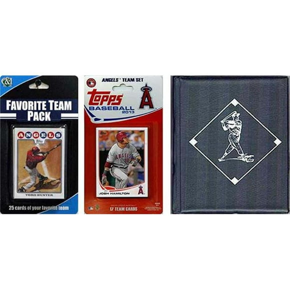 CandICollectables 2013ANGELSTSC MLB Los Angeles Angels Licensed 2013 Topps Team Set & Favorite Player Trading Cards Plus Storage Album