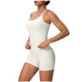 thumbnail image 2 of Women 2 Piece Workout Sets Cropped Cami Tops with Seamless Biker Shorts Stretchy Soft Comfy Sports Outfitting for Yoga Gym Workout Fitness Activewear White S, 2 of 4