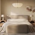 thumbnail image 2 of Pemberly Row Contemporary Accent Taupe Textured Velvet Queen Bed, 2 of 8