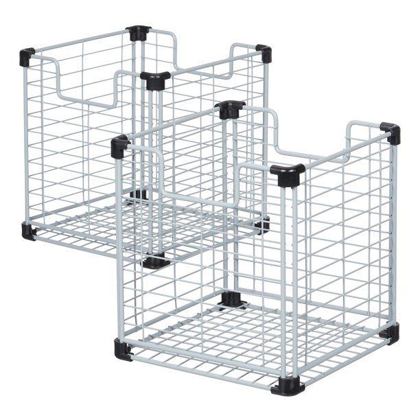 Your Zone BuildYourOwn Metal Cube Kids Wire Storage Basket Bin for Bedrooms, Play Rooms and