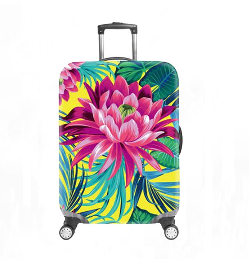 Cute Colorful Guitar Print Luggage Protector Travel Luggage Cover Trolley Case Protective Cover Fits 18-32 Inch 