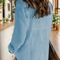 thumbnail image 6 of Weardear Womens Button Down Long Sleeve Shirts Roll up Sleeve Blouses Casual V Neck Tunic Tops, 6 of 7