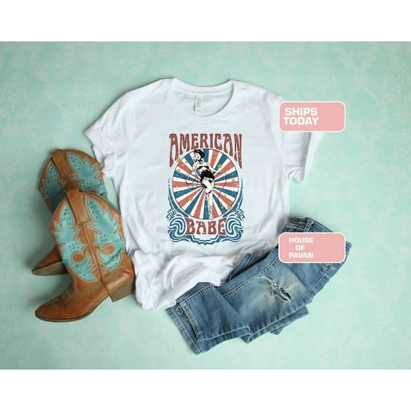 American Babe Cowgirl Western Shirt, Vintage Western Graphic Tee, Country Music Shirt for Women