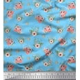 thumbnail image 1 of Soimoi Blue Moss Georgette Fabric Mignon Dahlia & Peony Floral Decor Fabric Printed 1 Yard 44 Inch Wide, 1 of 3