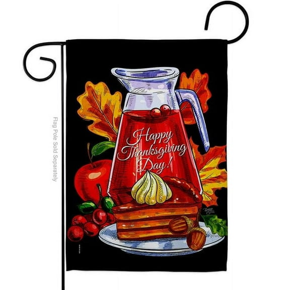 Breeze Decor G163105-BO 13 x 18.5 in. Thanksgiving Pie Garden Flag with Fall Double-Sided Decorative Vertical Flags House Decoration Banner Yard Gift