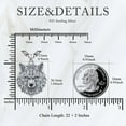 thumbnail image 4 of DVEATR Wolf Necklace 925 Sterling Silver Cool Viking Wolf Head Pendant Necklaces Jewelry for Men, w/Stainless Steel Chain 22'' + 2'', 4 of 6