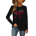 thumbnail image 6 of Womens Long Sleeve Merry Christmas T-Shirts Casual Merry and Graphic Tee Christmas Tree Tops, 6 of 7