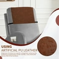 thumbnail image 4 of Dznils Faux Leather Recliner Headrest Cover with Elastic Straps, Sofa Furniture Protector, Brown, 4 of 10