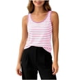 thumbnail image 3 of Women Pajama Tops Striped Sleeveless Tank Built In Bra Stretch Daily Layering Sleep Top, 3 of 5