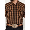 thumbnail image 3 of Cody James Men's Caliente  Plaid Print Short Sleeve Western Snap Shirt - CJSU23W45-BRZ Medium, 3 of 4