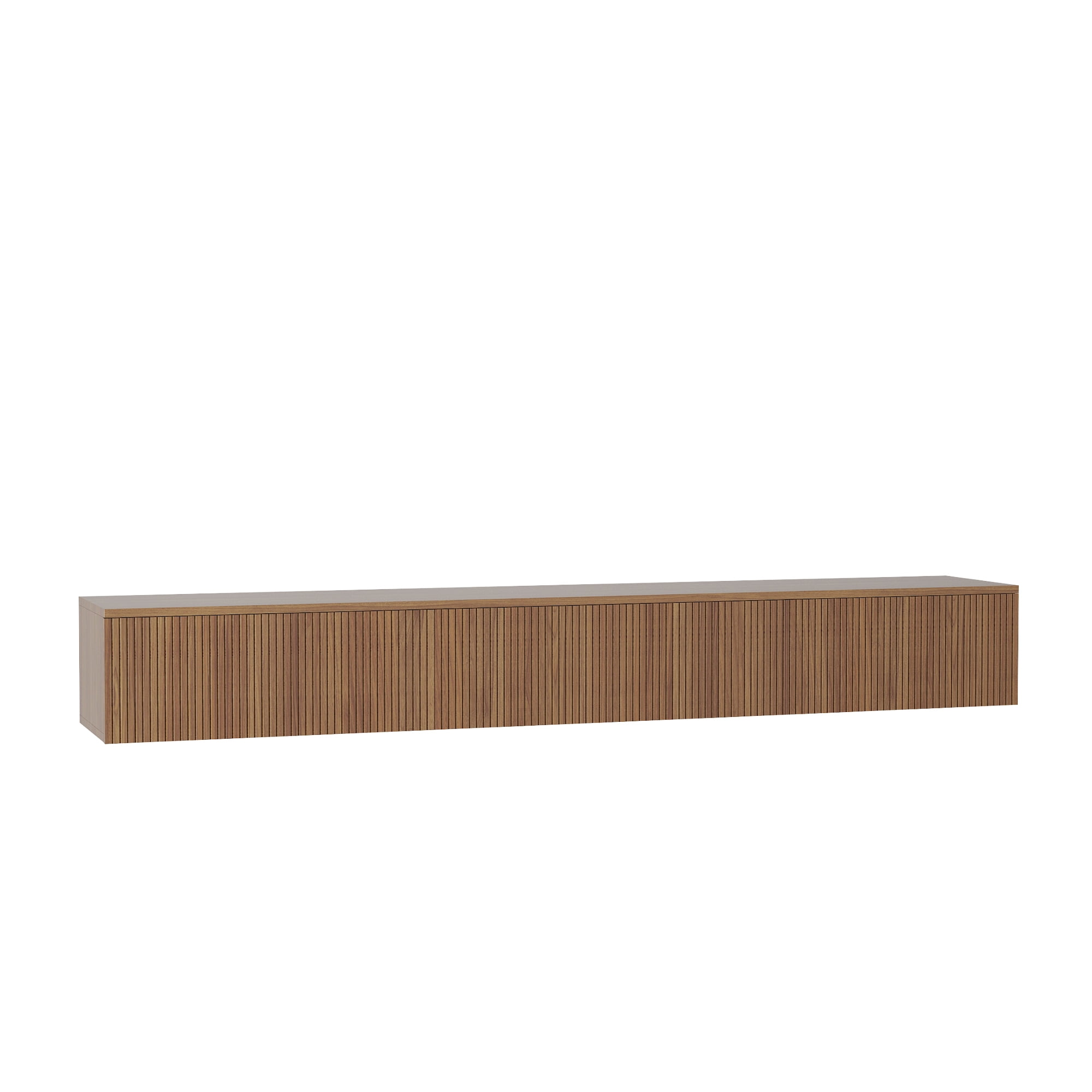 Aukfa Modern Floating TV Stand Wall Mounted for TVs up to 70 with 16 Color LEDs, Walnut