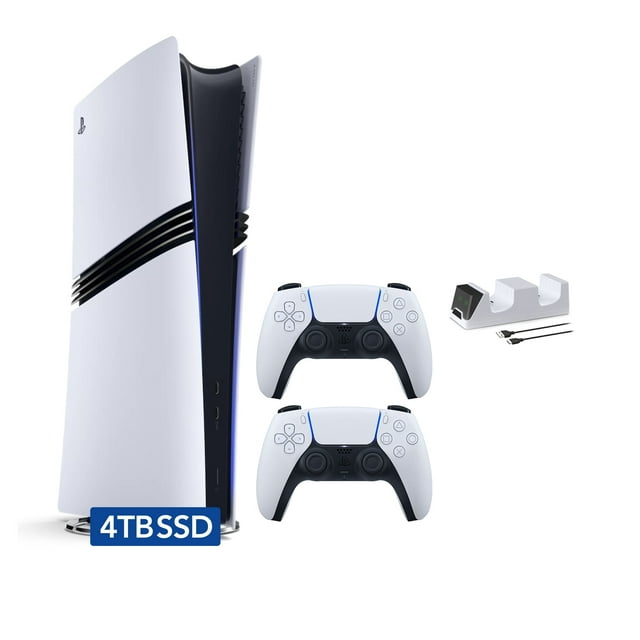 PlayStation 5 Pro 4 To SSD Console Numérique avec Deux Manettes DualSense et Chargeur Double Manette Mytrix - Console Phare PS5 Pro