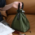 thumbnail image 5 of Bolsa térmica de lona con cordón, plegable y ligera, color verde, 5 of 5