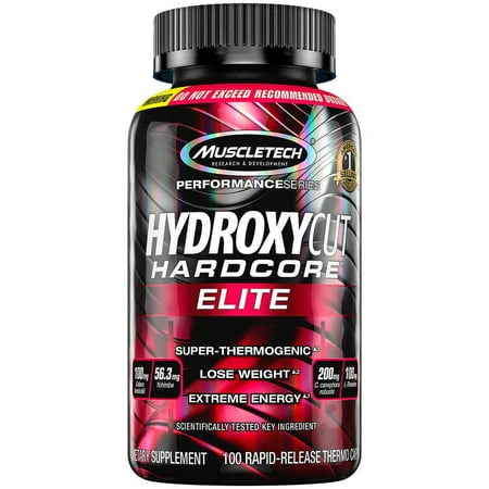 MuscleTech Hydroxycut HardCore Elite Sport Weight Loss Dietary Supplement Ctules, 100 Ct