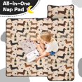 thumbnail image 4 of Dachshund and Wine Pink Pattern Teens Toddler Nap Mat with Pillow, Sleeping Mat Bag for Preschool Daycare 59"x22", 4 of 6