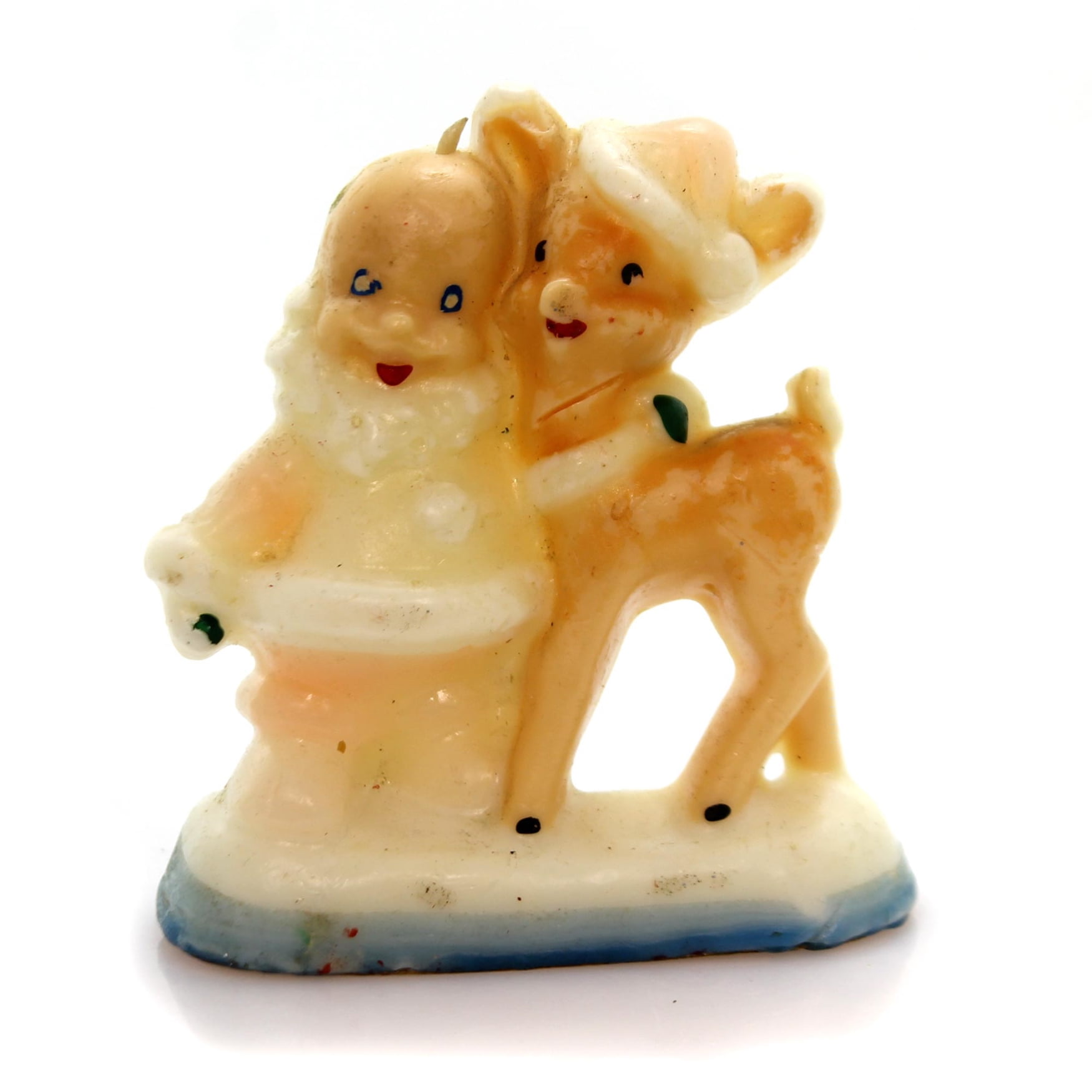 Christmas GURLEY SANT & REINDEER CANDLE Wax Holday Ta226