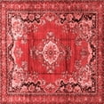 thumbnail image 1 of Ahgly Company Indoor Square Medallion Red Traditional Area Rugs, 7' Square, 1 of 4