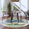 thumbnail image 3 of Blue Coastal Starfish Round Area Rug 7Ft Washable Circle Rugs for Dorm Laundry Room, Grey Sage Green Nautical Coral Summer Non-Slip Carpet Floor Mats Indoor Outdoor Carpet Runner Aesthetic Home Decor, 3 of 8