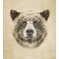 thumbnail image 2 of Ambesonne Bear Duvet Cover Set, Dotted Animal Head Modern, 2-Calking, Tan Brown, 2 of 6