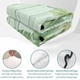 thumbnail image 3 of 3 Pieces Twin XL Quilt Set,Tropical Watercolor Plant Leaves Soft Bedding Sets with 1 Quilt & 2 Pillow Shams,Green Leaf Farm Wood Grain Summer Bedspread Lightweight Coverlet Comforter, 3 of 8
