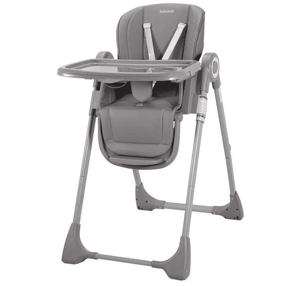 Babyeap 3 in 1 Baby High Chair,Convertible High Chairs for Babies and Toddlers with 5-Point Safety Harness,Adjustable Height,Removable Tray,Gray