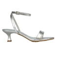 thumbnail image 3 of XY London Womens Antonia Metallic Strappy Low Kitten Heel Sandals, 3 of 5