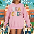 thumbnail image 2 of Chandail en Molleton Imprimé à Col Rond pour Femmes Chandail Décontracté à Manches Longues pour Enseignants Étudiants Vacances Collation des Grades Anniversaire Automne Hiver Blouse Douce et Confortable, 2 of 5