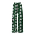 thumbnail image 4 of Christmas Pants Women's Christmas Snowflake Pants High Waist Drawstring Pocket Joggers Fitness Womens Pants Casual Green XXL, 4 of 6