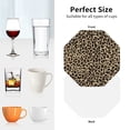thumbnail image 6 of Rateoe Leopard Print-1 Drawing Drink Coasters Set of 4 Leather Coasters Spill Protection for Table Desk,Durable and Non Slip Leather Coaster ,4 Inches Drink Mats-Octagon, 6 of 6