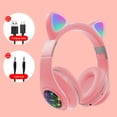 thumbnail image 1 of Cateissary Auriculares con orejas de gato con micrófono Bluetooth 5,0, auriculares inalámbricos con cancelación de ruido RGB, Gamer, adultos, niños y Cables de audio/vídeo No.03, 1 of 8