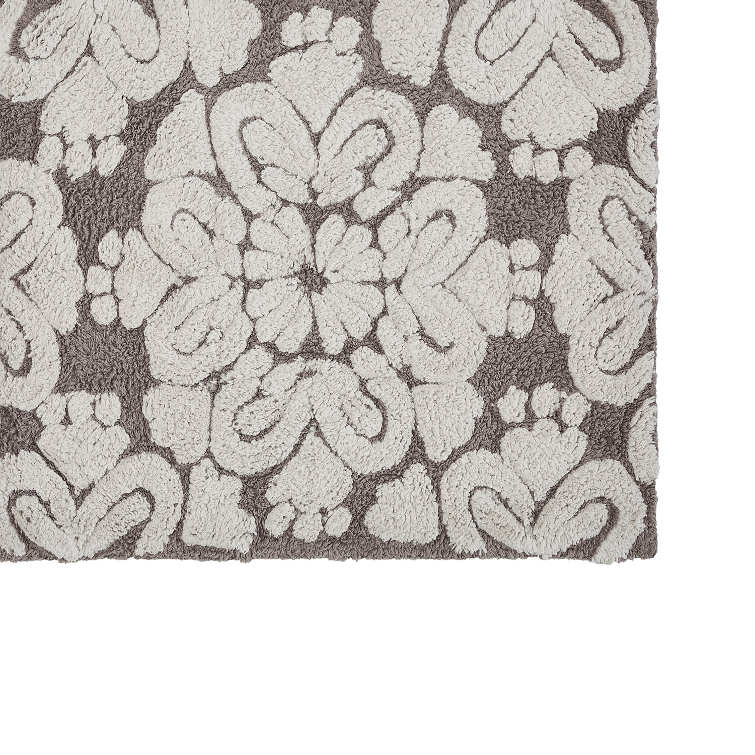 Better Trends U-Shape Toilet Rug 100% Cotton, Non-Slip Rug, Water Absorbent, Machine Washable, (20" x 20") Contour Bath Rug Beige - Madallion Collection