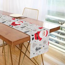 Yayeee Table Runner 70 inches Long Home Kitchen Dinning Party Decoration, Gray Christmas Santa
