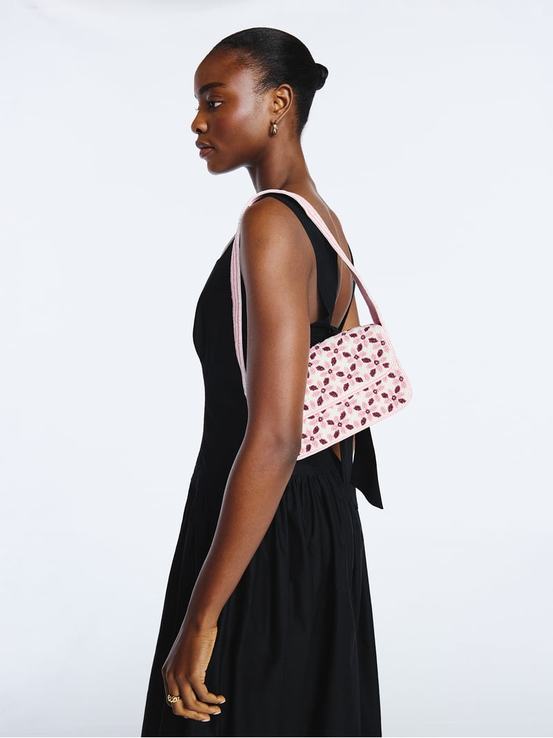 Scoop Women's Beaded Flap Shoulder Bag, Pink Print - Walmart.com