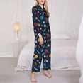 thumbnail image 3 of Yiaed Space Cartoon Print Pajamas Women's Long Sleeve Sleepwear Soft Button Down Loungewear Pjs Lounge Set Nightwear Womens Pajama Pants-X-Large, 3 of 7