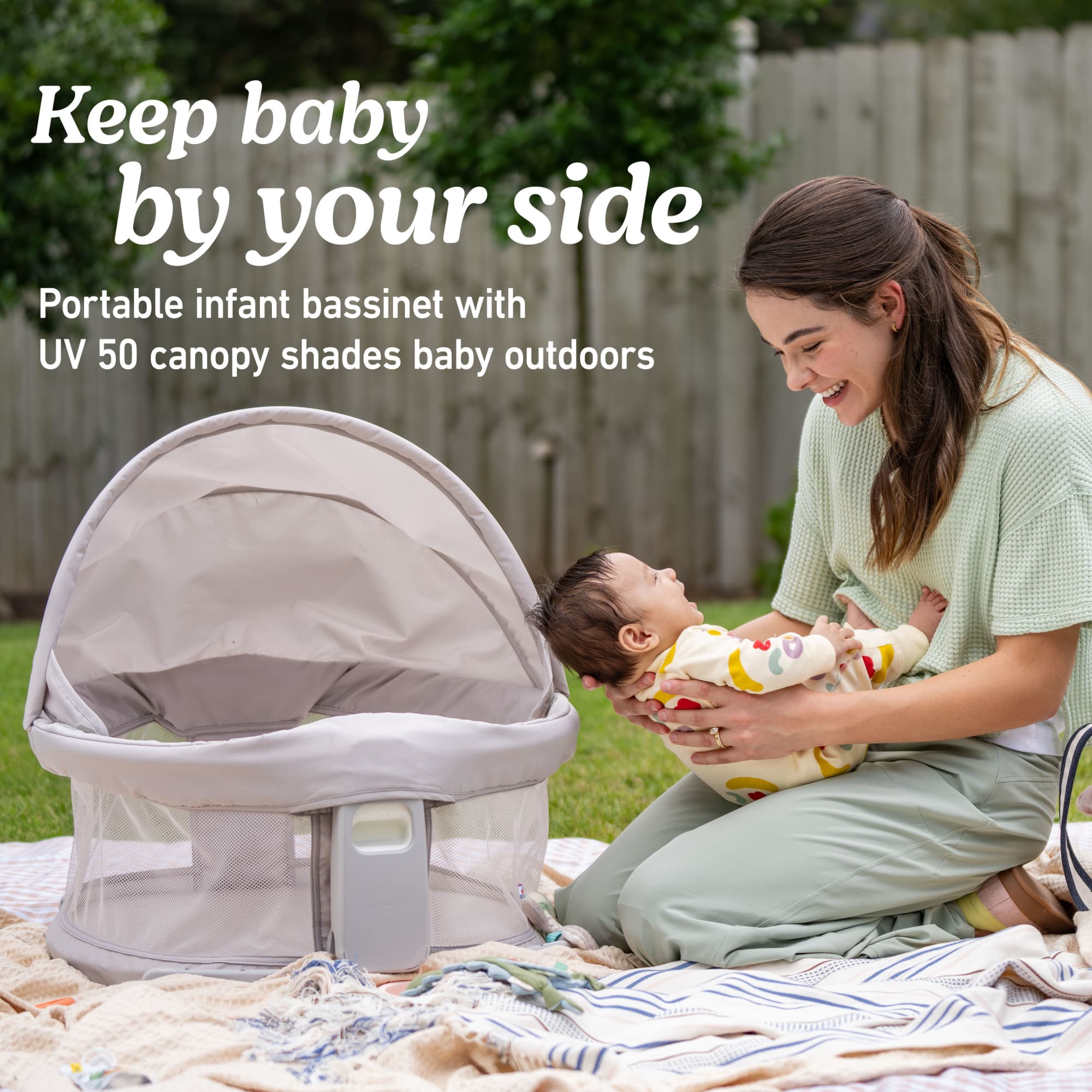 Graco Pack 'n Play Travel Dome Lux Playard, Linden Beige photo 3