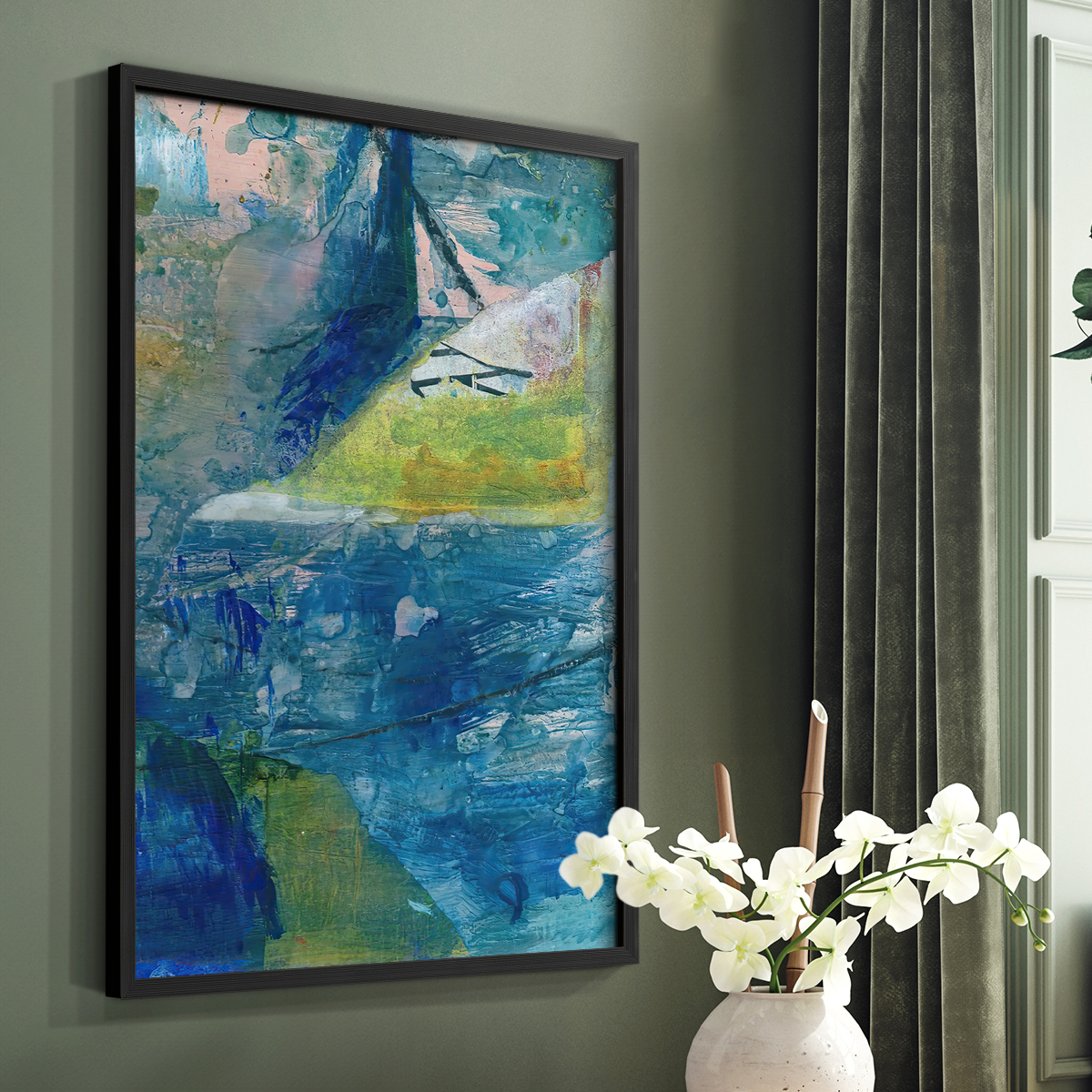 Spring Winds VI in Black Solid Wood 22 x 28 Framed Print