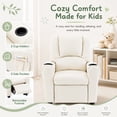 thumbnail image 4 of Snugway Kids Recliner Chair, Faux Leather Toddler Armchair with 2 Cup Holders & Side Pocket, Cream, 90lbs Capacity for 1+ Years Old, 4 of 11