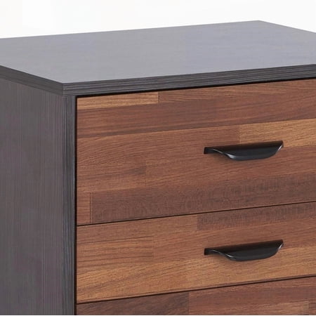 Eloy Walnut Espresso Finish Accent Table - 3 Spacious Drawers & Versatile Design