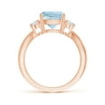 thumbnail image 2 of ANGARA Natural Cushion 1.95 ct Aquamarine Split Shank Ring with Rope Detailing in 14K Rose Gold for Women (Size-8mm) | March Birthstone, Anniversary, Jewelry Gift for Women | Natural Aquamarine Ring, 2 of 9