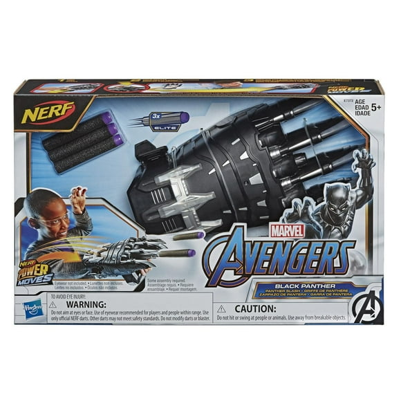 NERF Power Moves Marvel Avengers Black Panther Power Slash Claw NERF Dart-Launching Toy for Kids Roleplay