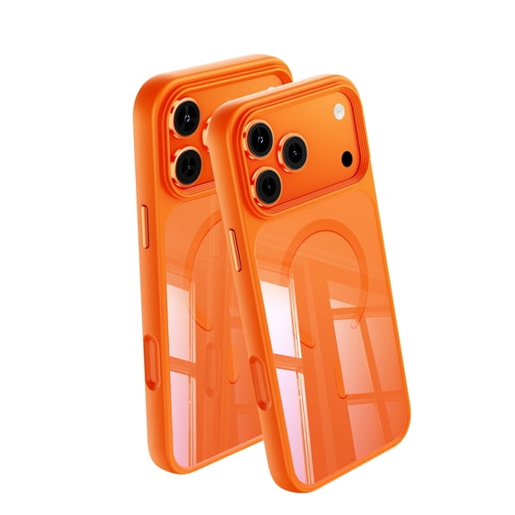 Allytechgroup for iPhone 17 Pro Max Case Magnetic, Compatible with Magsafe Heavy Duty Shockproof Anti-Scratch Anti-Fingeprint Protective Phone Case Cover for iPhone 17 Pro Max, Orange