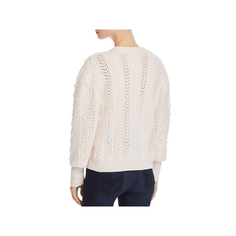 Joie Womens Tinala Cable Knit Embellished Crewneck Sweater Walmart