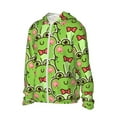 thumbnail image 3 of Goofa Cute Green Frog Printed Women's UPF 50+ Sun Protection Hoodie Jacket Lightweight Long Sleeve Sun Shirt for Women with Pocket Hiking Outdoor-3X-Large, 3 of 9