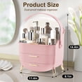 thumbnail image 2 of Organizador de maquillaje YGJT con tapa y cajones para Vanity Pink, 2 of 7
