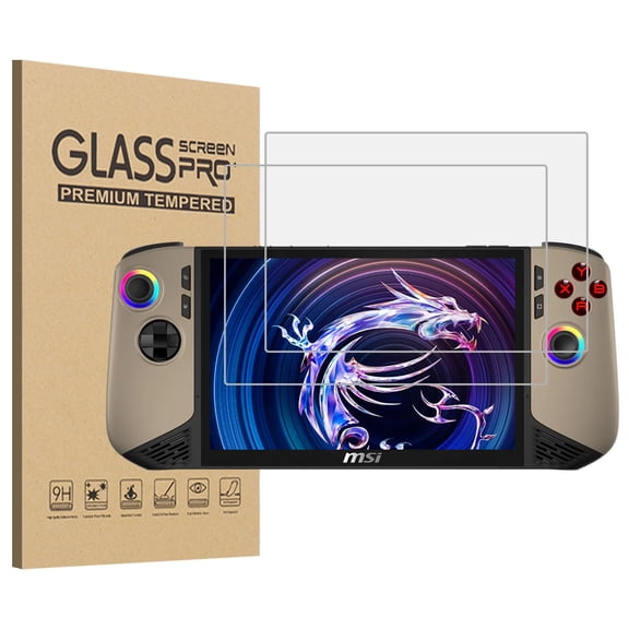 KIQ 2 Pack CLEAR Tempered Glass Screen Protector Compatible with MSI Claw 8 AI 