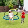 thumbnail image 4 of Costway 40'' Spider Web Tree Swing Kids Outdoor Play Set w/ Adjustable Ropes Gift Blue, 4 of 10