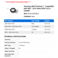 thumbnail image 2 of Accessory Belt Tensioner 1 - Compatible with 2007 - 2014 Volvo XC90 3.2L 6-Cylinder 2008 2009 2010 2011 2012 2013, 2 of 2
